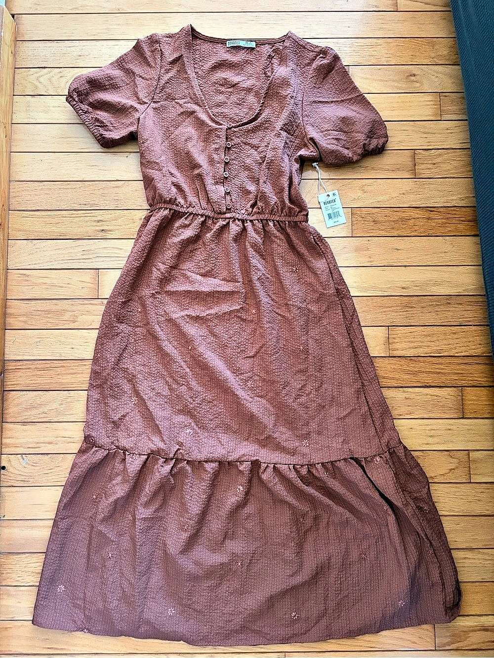 Devoted 2722524 Maxi Button Front Dress Pink Size Small NWT
